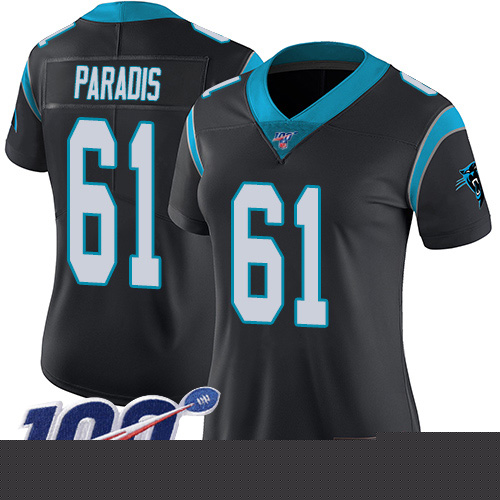Carolina Panthers Limited Black Women Matt Paradis Home Jersey NFL Football #61 100th Season Vapor Untouchable->women nfl jersey->Women Jersey